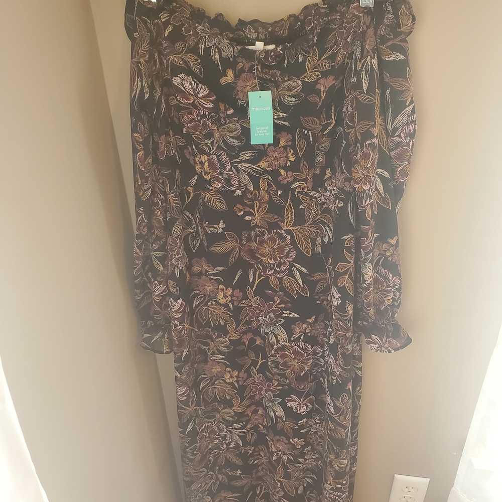 Maurices Floral Maxi Dress - Black and Purple
